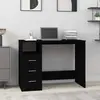 Image de Bureau Avec Tiroirs Noir 102x50x76 Cm Bois D'ingénierie Vidaxl