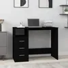 Image de vidaXL Bureau avec tiroirs Noir 102x50x76 cm Bois dingénierie 823033