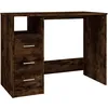 Image de Bureau Avec Tiroirs Chêne Fumé 102x50x76 Cm Bois D'ingénierie Vidaxl