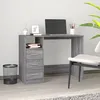 Image de Bureau Avec Tiroirs Sonoma Gris 102x50x76 Cm Bois D'ingénierie Vidaxl