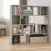 Image de vidaXL Bibliothèque-Séparateur de pièce Gris béton 105x24x102 cm 823249