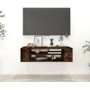 Image de Armoire Tv Suspendue Chêne Fumé 100x30x26,5cm Bois D'ingénierie Vidaxl