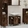 Image de Armoire De Bain Chêne Fumé 60x32x53,5 Cm Bois D'ingénierie Vidaxl