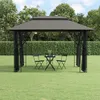 Image de vidaXL Belvédère avec parois latérales anthracite 400x300x270 cm acier 360144