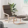 Image de Chaise De Relaxation Avec Repose-pied Marron Foncé Tissu Vidaxl