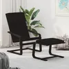 Image de Chaise De Relaxation Avec Repose-pied Noir Tissu Vidaxl