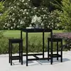Image de Ensemble De Bar De Jardin 3 Pcs Noir Bois De Pin Massif Vidaxl