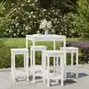 Image de Ensemble De Bar De Jardin 5 Pcs Blanc Bois Massif De Pin Vidaxl