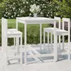 Image de Ensemble De Bar De Jardin 5 Pcs Blanc Bois Massif De Pin Vidaxl