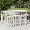 Image de Ensemble De Bar De Jardin 9 Pcs Blanc Bois De Pin Massif Vidaxl