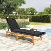 Image de vidaXL Chaise longue avec coussin Résine tressée/bois massif dacacia 319723