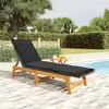 Image de Chaise Longue Avec Table Résine Tressée Et Bois Massif D'acacia Vidaxl