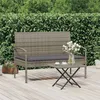 Image de Banc De Jardin Avec Coussin Gris 105 Cm Résine Tressée Vidaxl