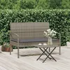 Image de vidaXL Banc de jardin avec coussin gris 105 cm résine tressée 362167