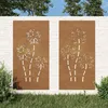Image de vidaXL Décorations murales de jardin 2pcs 105x55 cm design de fleur 824487