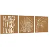 Image de Décorations Murales Jardin 3 Pcs 55x55 Cm Design D'herbe Vidaxl