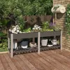 Image de Lit Surélevé De Jardin Avec Étagère Gris 200x50x75 Cm Wpc Vidaxl