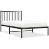 Image de Cadre De Lit Métal Sans Matelas Avec Tête De Lit Noir 100x190cm Vidaxl