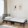 Image de Cadre De Lit Métal Sans Matelas Avec Tête De Lit Noir 107x203cm Vidaxl