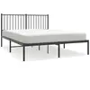 Image de Cadre De Lit Métal Sans Matelas Avec Tête De Lit Noir 140x200cm Vidaxl