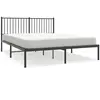 Image de Cadre De Lit Métal Sans Matelas Avec Tête De Lit Noir 150x200cm Vidaxl
