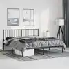 Image de Cadre De Lit Métal Sans Matelas Avec Tête De Lit Noir 183x213cm Vidaxl