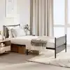 Image de Cadre De Lit Métal Sans Matelas Avec Pied De Lit Noir 90x190 Cm Vidaxl