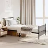 Image de vidaXL Cadre de lit métal sans matelas avec pied de lit noir 90x200 cm 350875