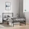 Image de Cadre De Lit Métal Sans Matelas Avec Pied De Lit Noir 100x190cm Vidaxl
