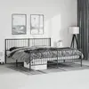 Image de Cadre De Lit Métal Sans Matelas Avec Pied De Lit Noir 193x203cm Vidaxl