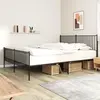 Image de Cadre De Lit Métal Sans Matelas Avec Pied De Lit Noir 200x200cm Vidaxl