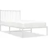 Image de Cadre De Lit Métal Sans Matelas Avec Tête De Lit Blanc 90x190cm Vidaxl