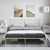Image de Cadre De Lit Métal Sans Matelas Et Tête De Lit Blanc 183x213 Cm Vidaxl