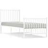 Image de Cadre De Lit Métal Sans Matelas Avec Pied De Lit Blanc 80x200cm Vidaxl