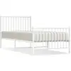 Image de Cadre De Lit Métal Sans Matelas Avec Pied De Lit Blanc 90x200cm Vidaxl