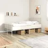 Image de vidaXL Cadre de lit métal sans matelas et pied de lit blanc 120x190 cm 350946