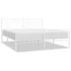 Image de Cadre De Lit Métal Sans Matelas Et Pied De Lit Blanc 200x200 Cm Vidaxl