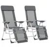 Image de vidaXL Lot de 2 Chaises de Camping Pliantes et Repose-pied Fauteuil avec Accoudoirs Sièges avec Dossier Pêche Pique-nique 360145