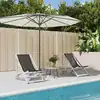 Image de Chaises De Plage Pliantes Lot De 2 Gris Aluminium Et Textilène Vidaxl