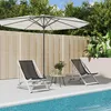 Image de vidaXL Lot de 2 Chaises de Plage Pliantes Transats avec Hauteur Réglable Bain de Soleil Jardin Moderne Gris Aluminium et 360167