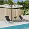 Image de vidaXL Lot de 2 Chaises de Plage Pliantes Transats avec Hauteur Réglable Bain de Soleil Jardin Moderne Noir Aluminium et 360168