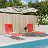 Image de Chaises Longues Pliables Lot De 2 Rouge Textilène Et Acier Vidaxl