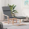 Image de Chaise De Relaxation Avec Repose-pied Gris Foncé Tissu Vidaxl