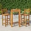 Image de vidaXL Ensemble de Bar de Jardin 3 pcs Table et Chaises avec Repose-Pieds Ensemble de Meubles de Terrasse Extérieur Bois 3154390