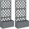 Image de Jardinières En Treillis 2 Pcs Gris 65x33x135 Cm Wpc Vidaxl