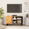 Image de Meuble Tv 80x33x46 Cm Bois D'acacia Solide Et D'ingénierie Vidaxl