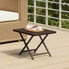 Image de Table Pliable Marron 45x35x32 Cm Résine Tressée Vidaxl