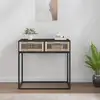 Image de Table Console Noir 80x30x75 Cm Bois D'ingénierie Et Fer Vidaxl