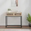 Image de Table Console 80x30x75 Cm Bois D'ingénierie Et Fer Vidaxl