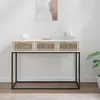 Image de Table Console Blanc 105x30x75 Cm Bois D'ingénierie Et Fer Vidaxl